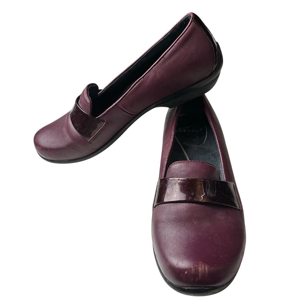 Dansko Oksana Comfort Loafers Women's EU 40/US 9.5-10 Wine Burgundy Leather Red